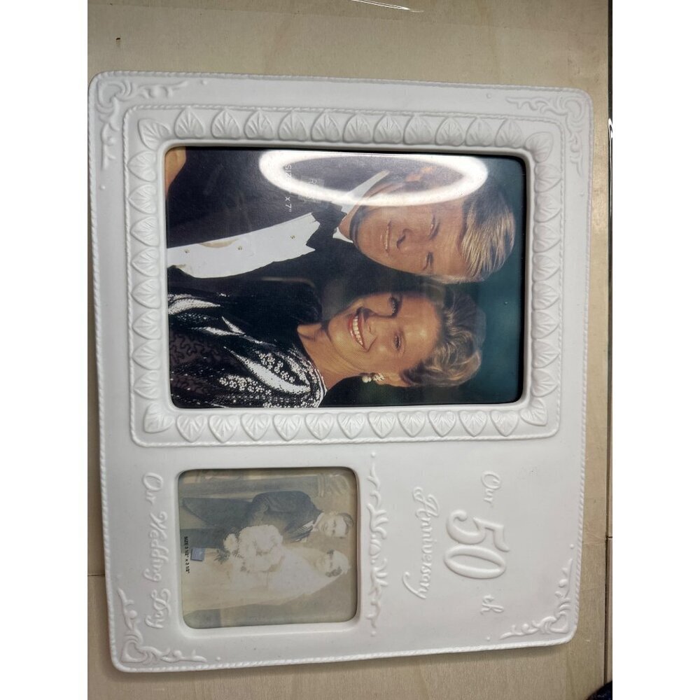50th Anniversary Picture Frame Gold Our Wedding Date Photo Keepsake Gift holiday